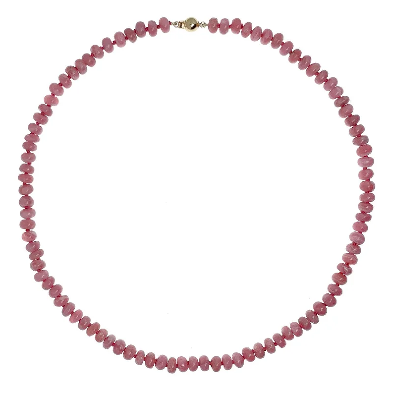 floral pendant necklaces for women-Beaded Rhodochrosite Necklace