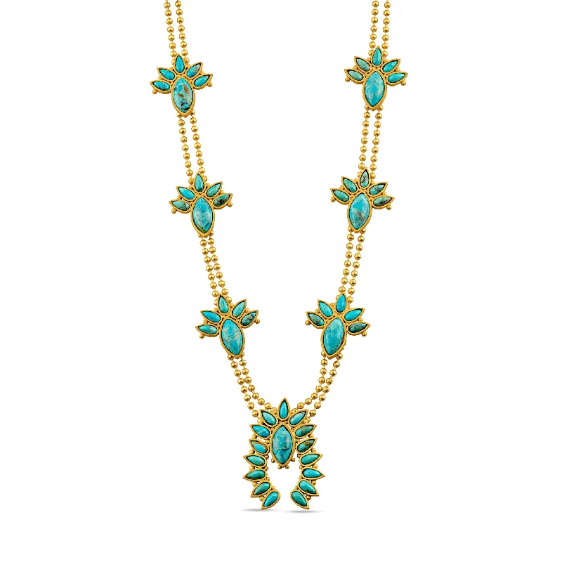 statement jewelry necklaces for women-Sweet Squash Blossom Necklace