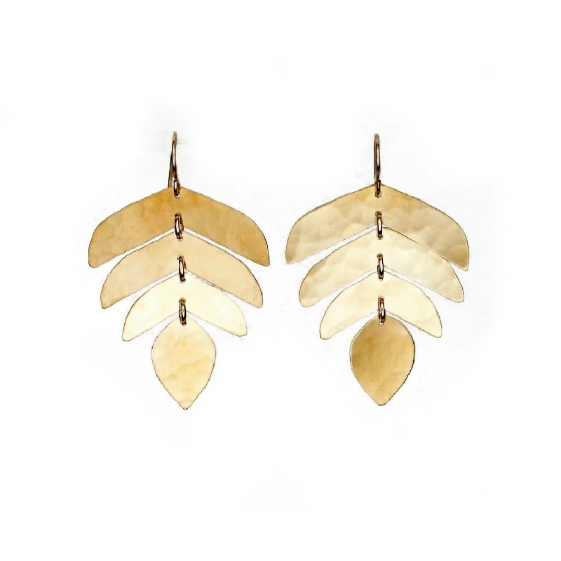 luxury gemstone drop earrings for women-Leah Earrings Brass