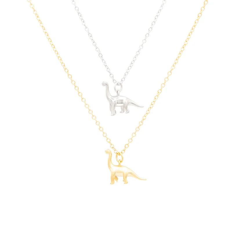 name necklaces for women-Brachiosaurus Charm Necklace