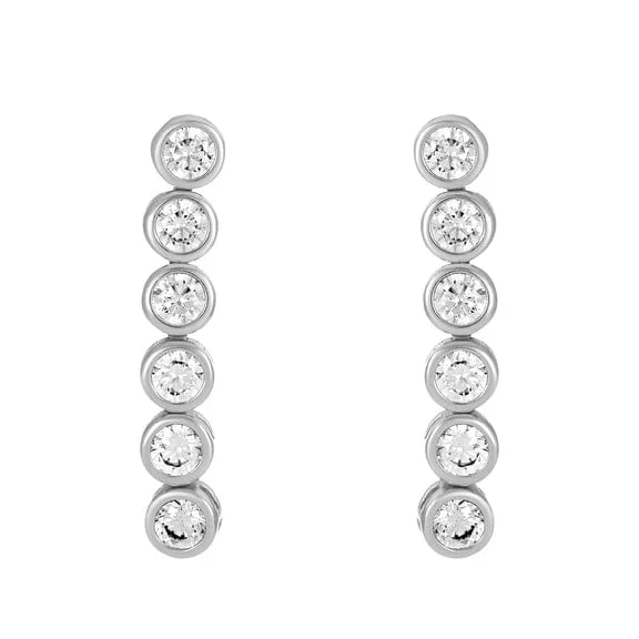 simple hoop earrings for women-Lennon Silver Earrings