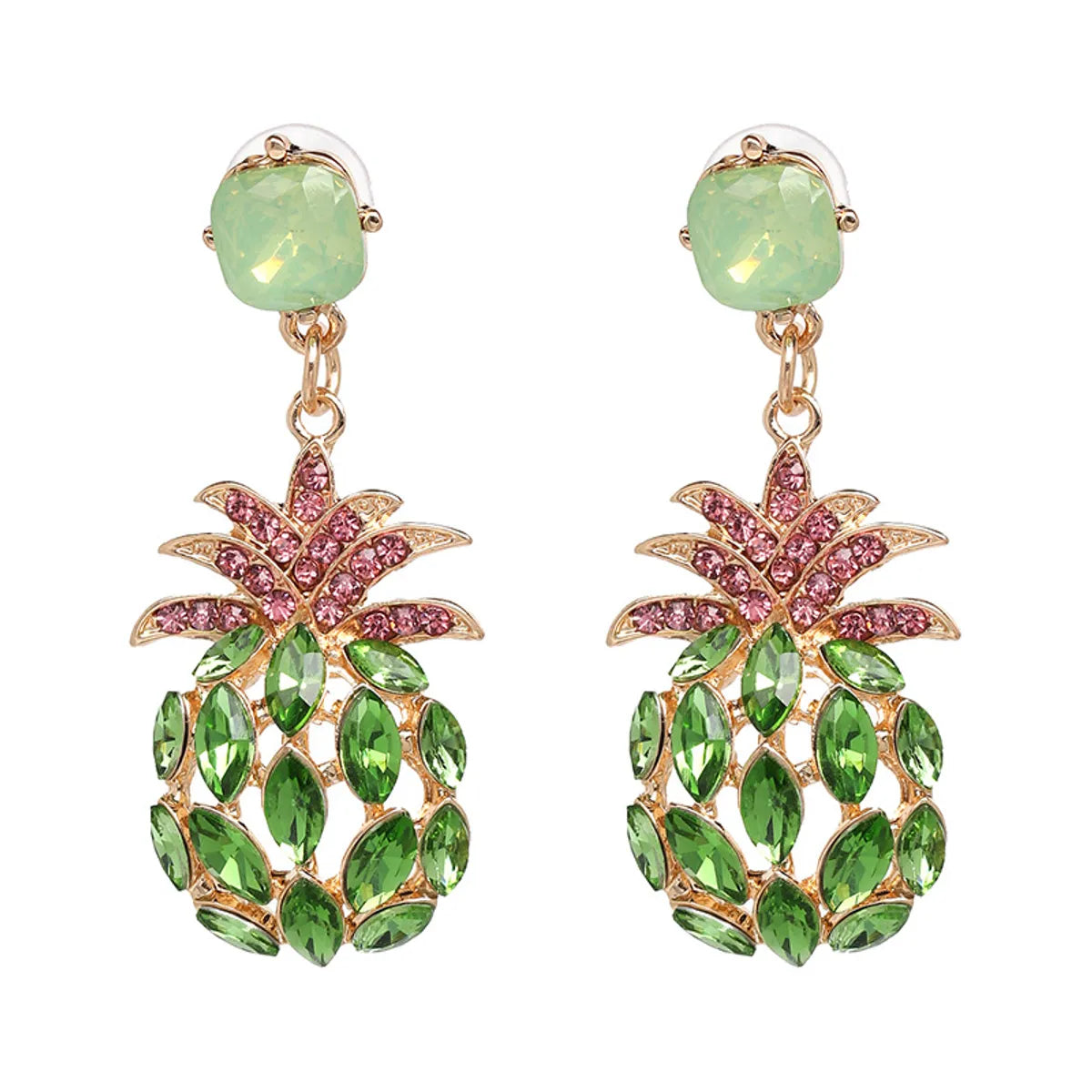 birthstone rings for women with diamonds-Imitated Crystal&cz Fashion Geometric Earring  (green) Nhjj5083-green