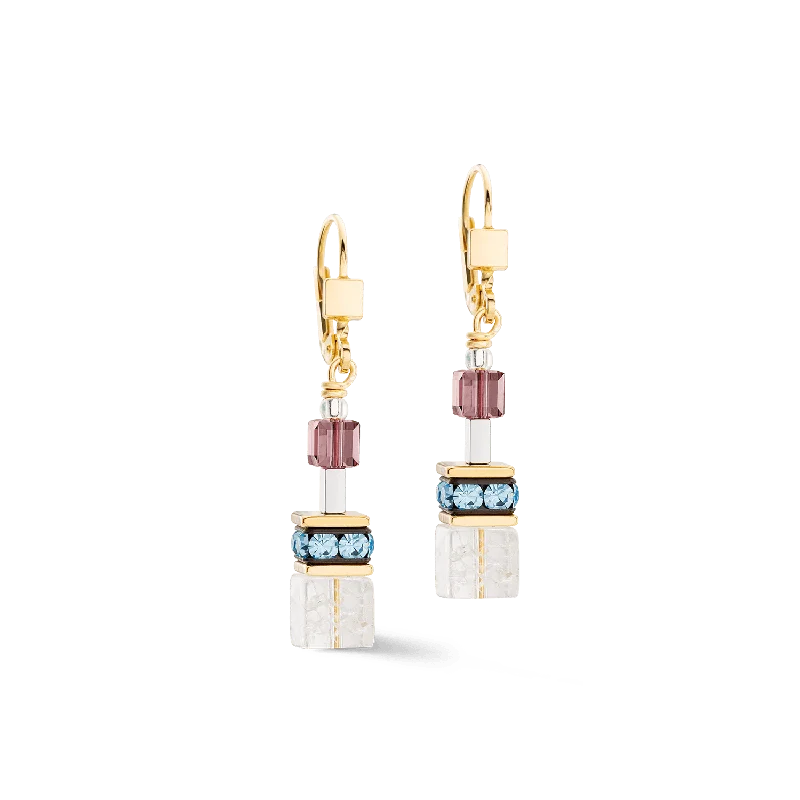 bold drop earrings for women-Multicolor GeoCube Iconic Earrings