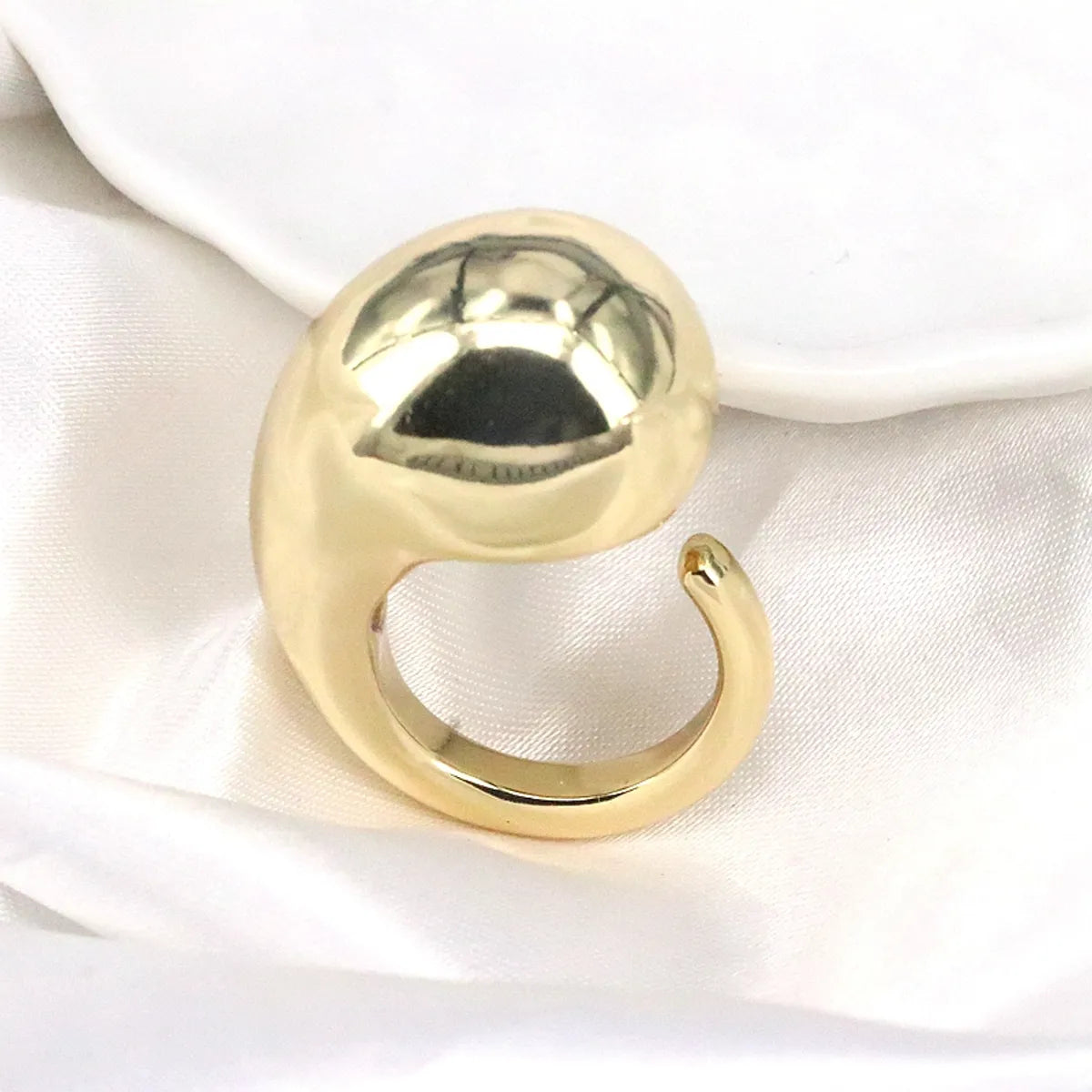 vintage-style rings with diamonds for women-Vintage Style Simple Style Water Droplets Copper 18k Gold Plated Open Rings In Bulk