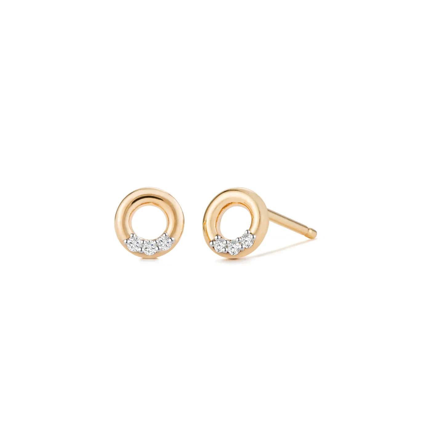 round earrings for women-Lena Open Circle Diamond Stud Earrings