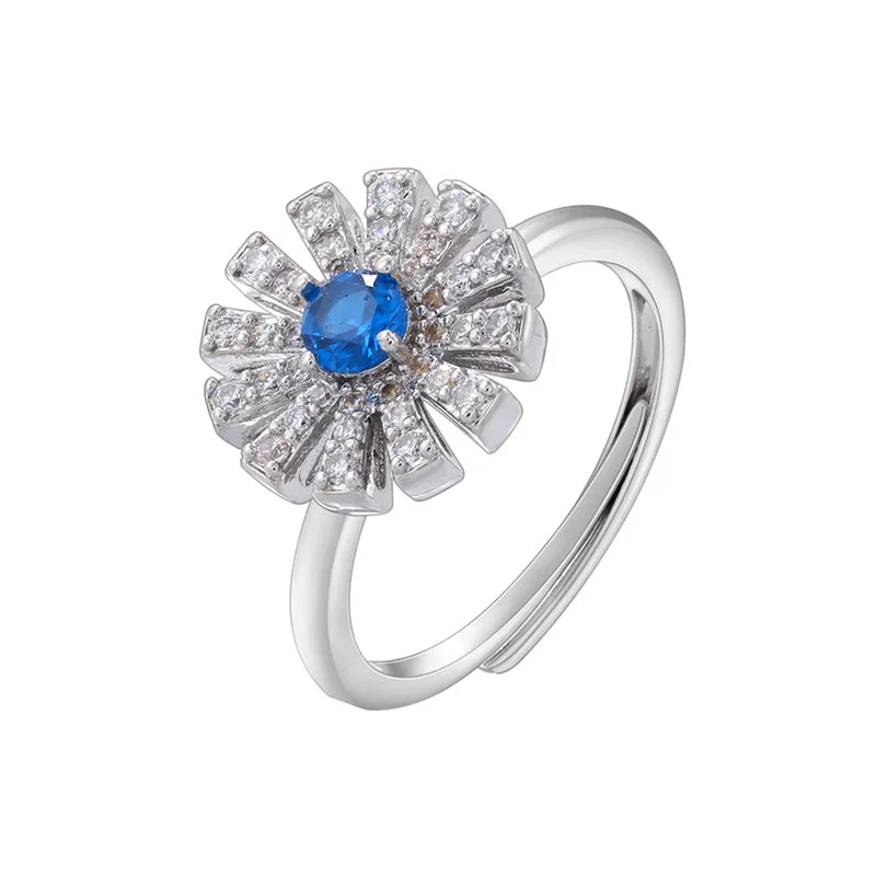 White Gold Color Blue Diamond