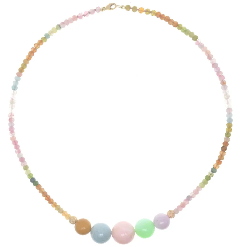 artistic pendant necklaces for women-Bubbles Necklace - Rainbow Tourmaline