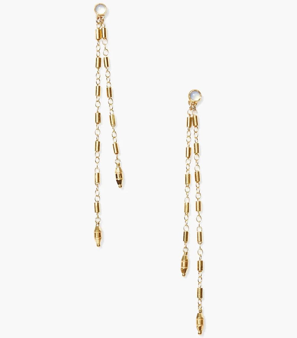 simple earrings for women-Suleyma Drop Earrings Yellow Gold