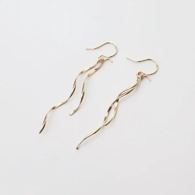 fashion earrings for women-Gold Filled Twirling Twigs Earrings