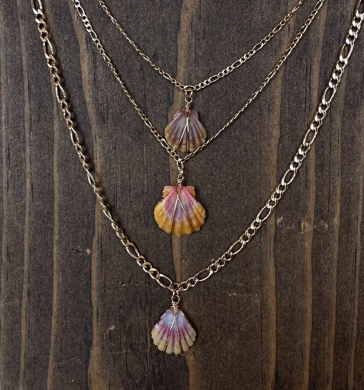 elegant gold necklaces for women-Figaro Sunrise Shell Necklace