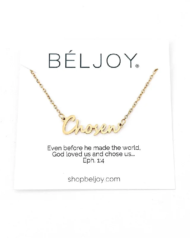 delicate necklaces for women-Chosen Word Necklace