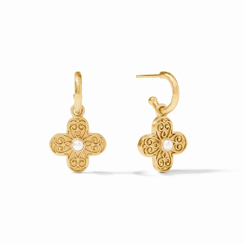 fashion drop earrings for women-Corinth Hoop & Charm Earrings