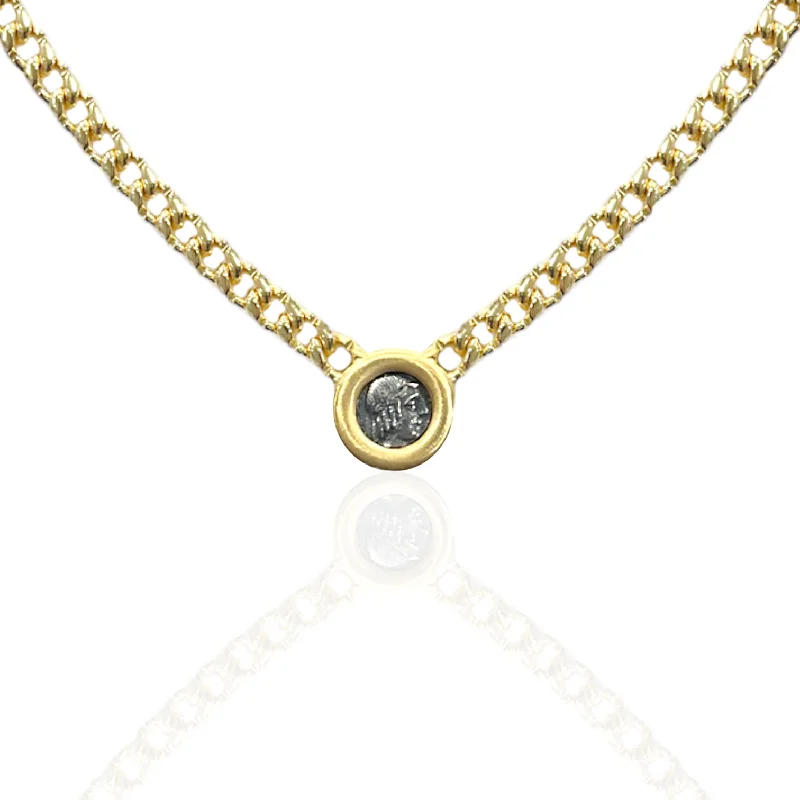 luxurious gemstone necklace sets for women-GOLD OLENA COIN NECKLACE