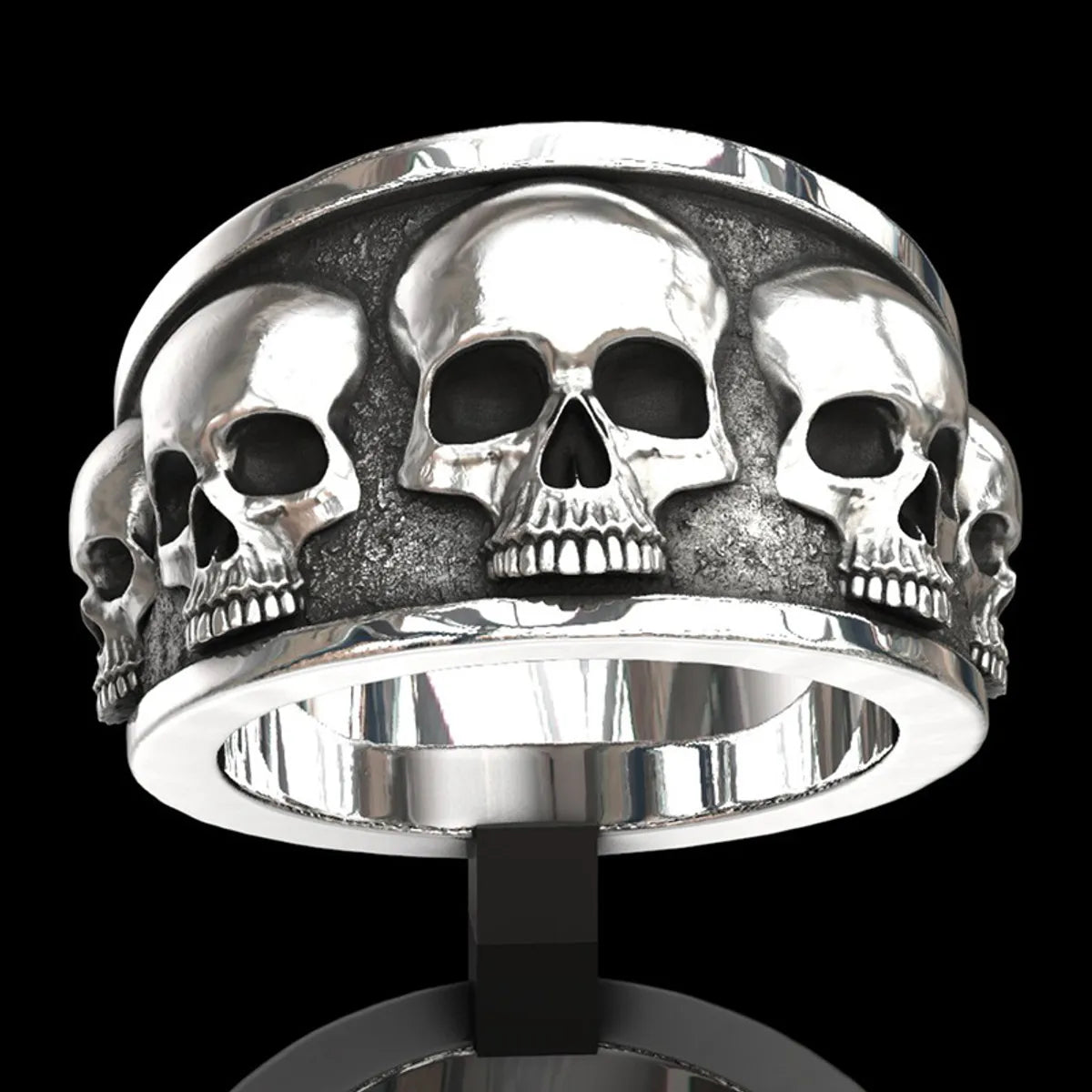 unique engagement rings for women-Punk Skull Ring Men'S Exaggerated Retro Alloy Jewelry