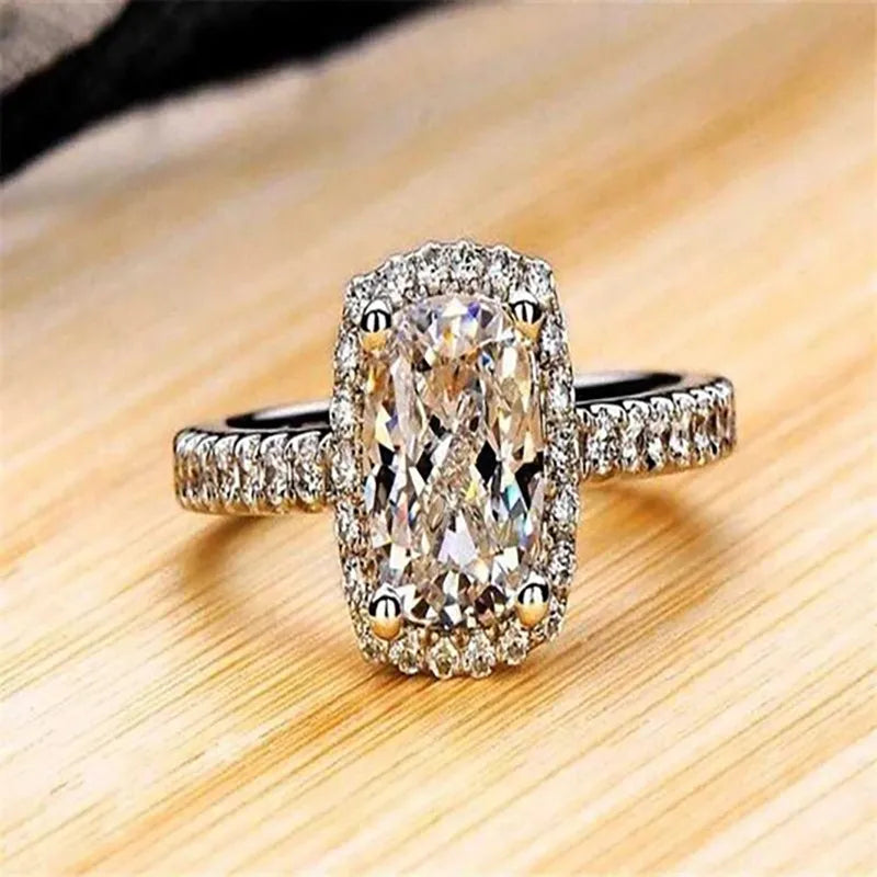 radiant diamond rings for women-Wholesale Simple Style Classic Style Geometric Copper Inlay Zircon Rings