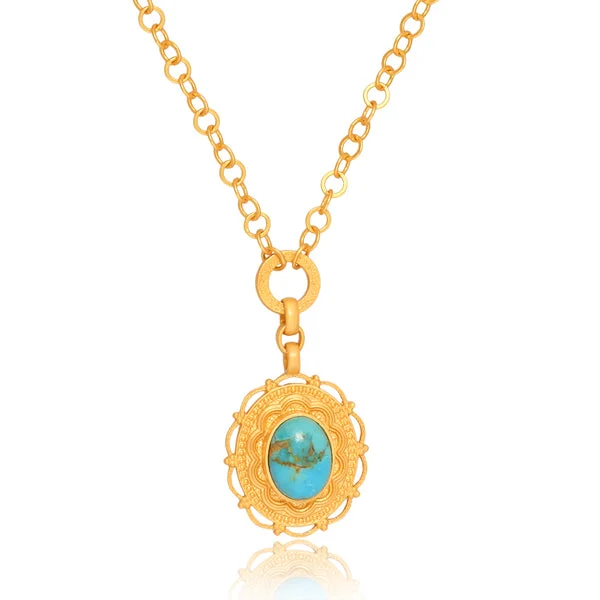 crystal pendant necklaces for women-Blue Lagoon Pendant Necklace - Turquoise