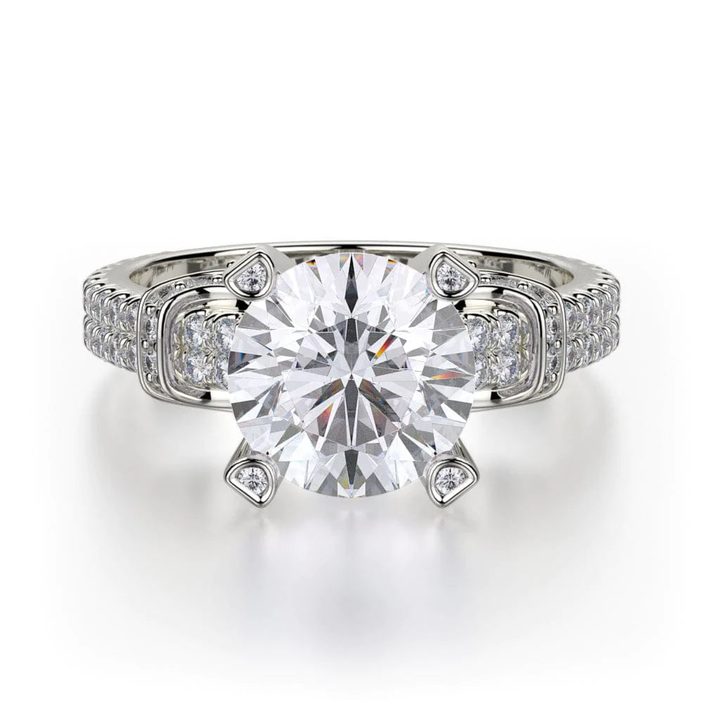 stunning engagement rings with vintage diamond settings-Europa R674-2