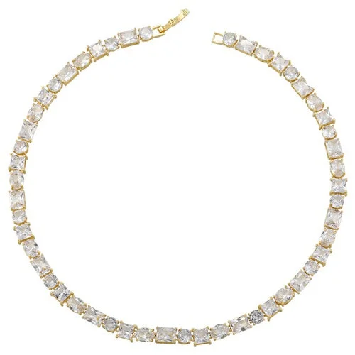 Gold White Diamond Necklace