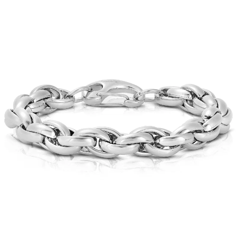 bohemian bracelets for women-Crucible Men's Rope Chain Stainless Steel Bracelet (11mm) - 8.5"