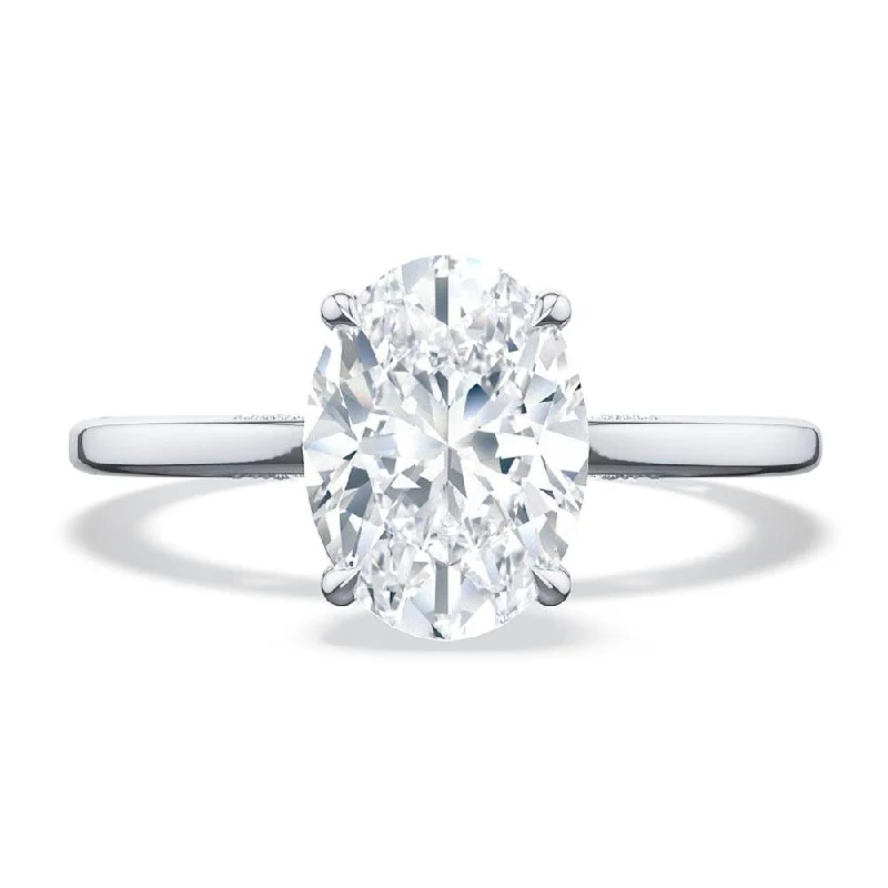 elegant three-stone engagement rings with diamonds for women-Oval Solitaire Engagement Ring