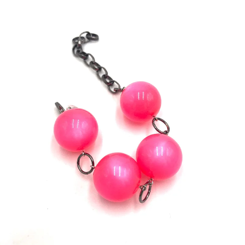 bold bangles for women-Neon Pink Moonglow Jumbo Stations Bracelet