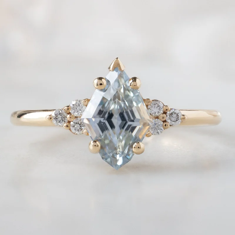 affordable engagement rings with emerald diamonds-The Ivy Ring | 1.37ct Kite Blue Sapphire in 14K Yellow Gold