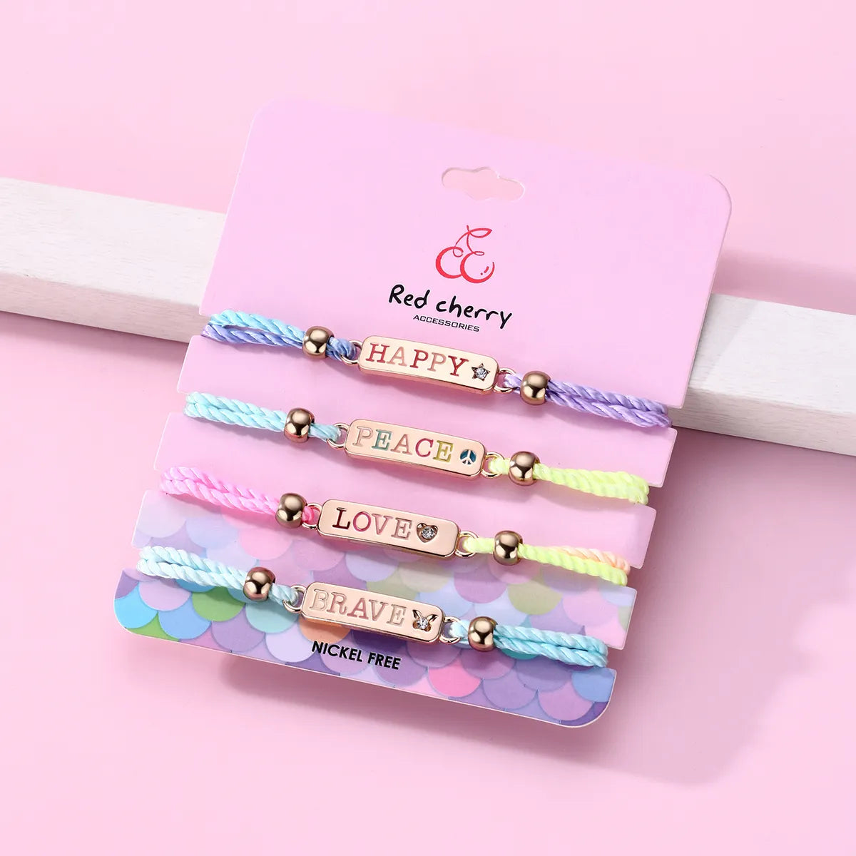 black leather bracelets for women-Cute Funny Sweet Letter Alloy Handmade Inlay Rhinestones Kid'S Bracelets