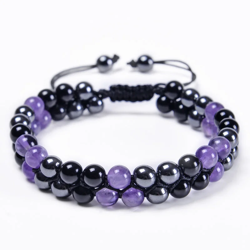 6MM-Amethyst Bracelet (3 Beads)