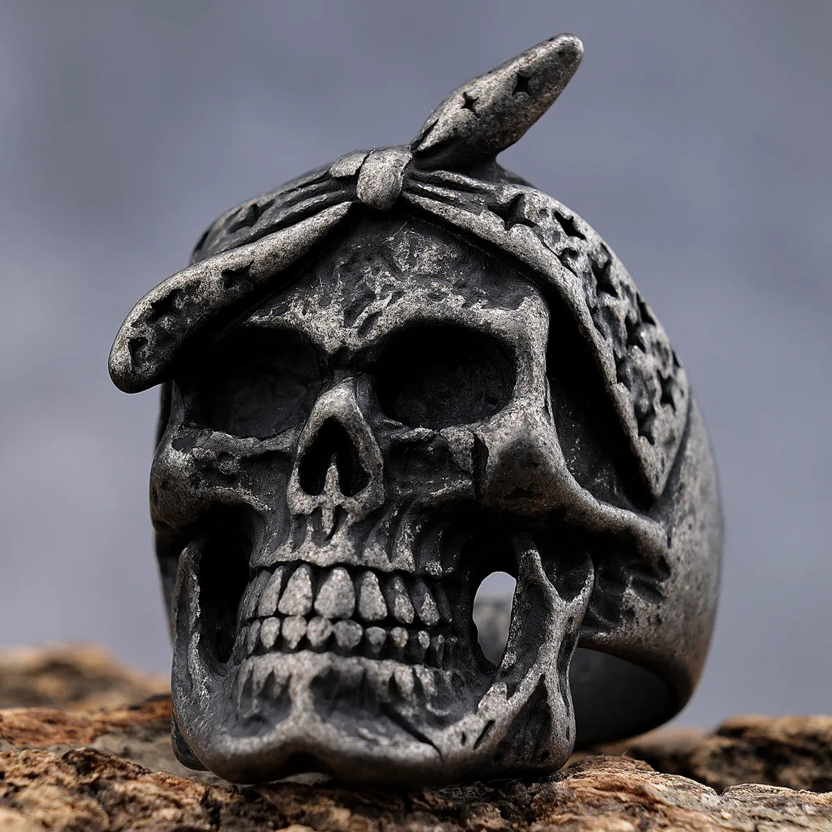 cute rings for women-Punk Skull 304 Stainless Steel Halloween Men'S Wide Band Rings