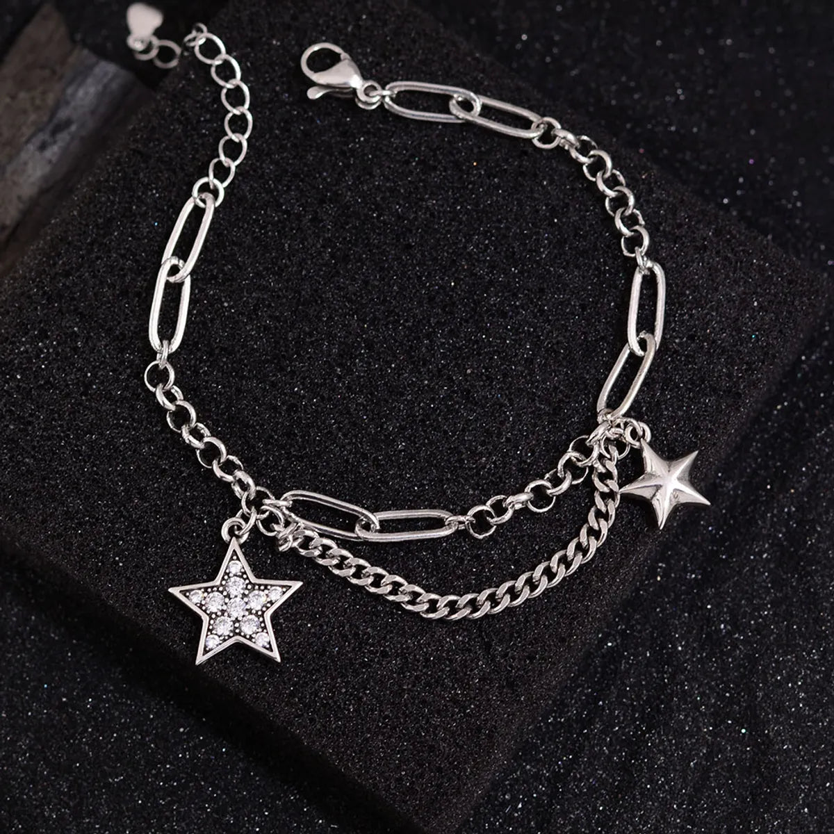 solid gold bracelets for women-Copper IG Style Simple Style Star Chain Inlay Zircon Bracelets