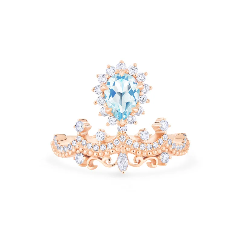 vintage-style engagement rings with diamonds for women-[Angelique] Venetian Angel Engagement Ring in Aquamarine