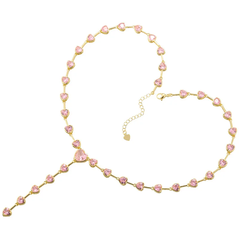 Gold Pink Diamond Necklace