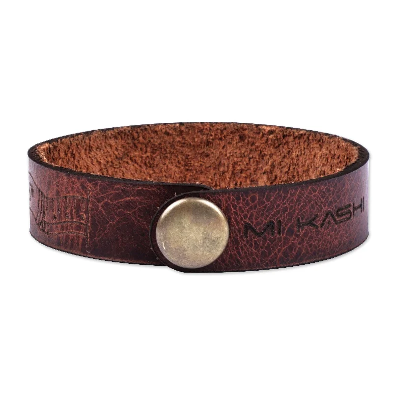 matching leather bracelets for women-Novica Handmade Myths Men'S Leather Wristband Bracelet