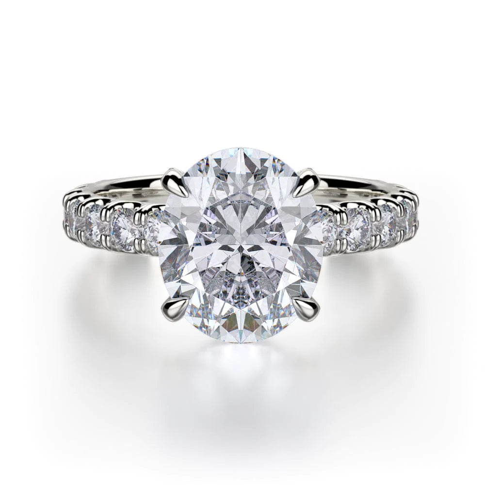 engagement rings with diamonds and emerald-cut gemstones-Crown R731-3