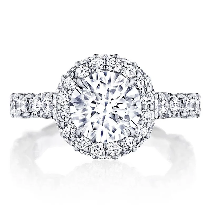 engagement rings with colored diamonds for women-Round Bloom Engagement Ring