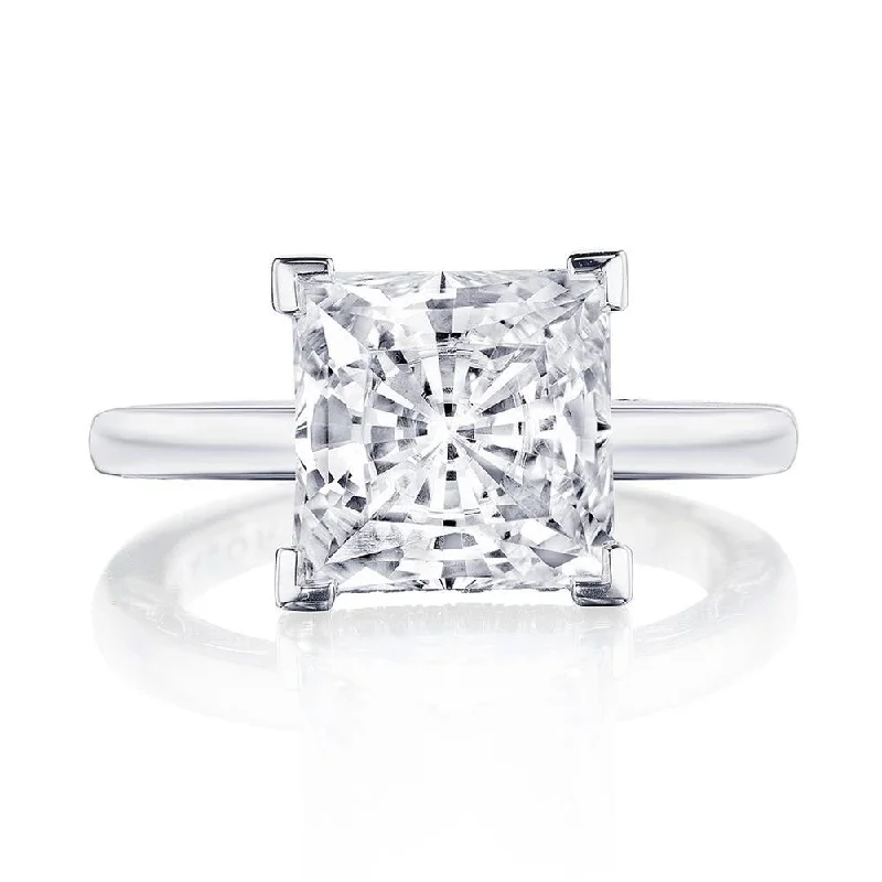 engagement rings with matching wedding bands and diamonds-Princess Solitaire Engagement Ring