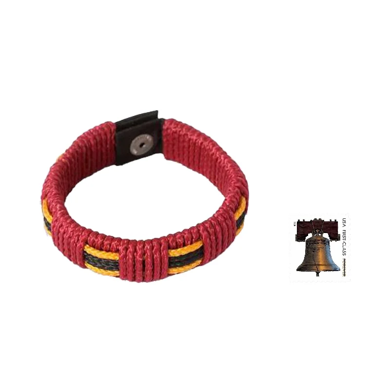 diamond bracelets for women-Handmade Men's 'Spirit of Africa' Wristband Bracelet (Ghana)