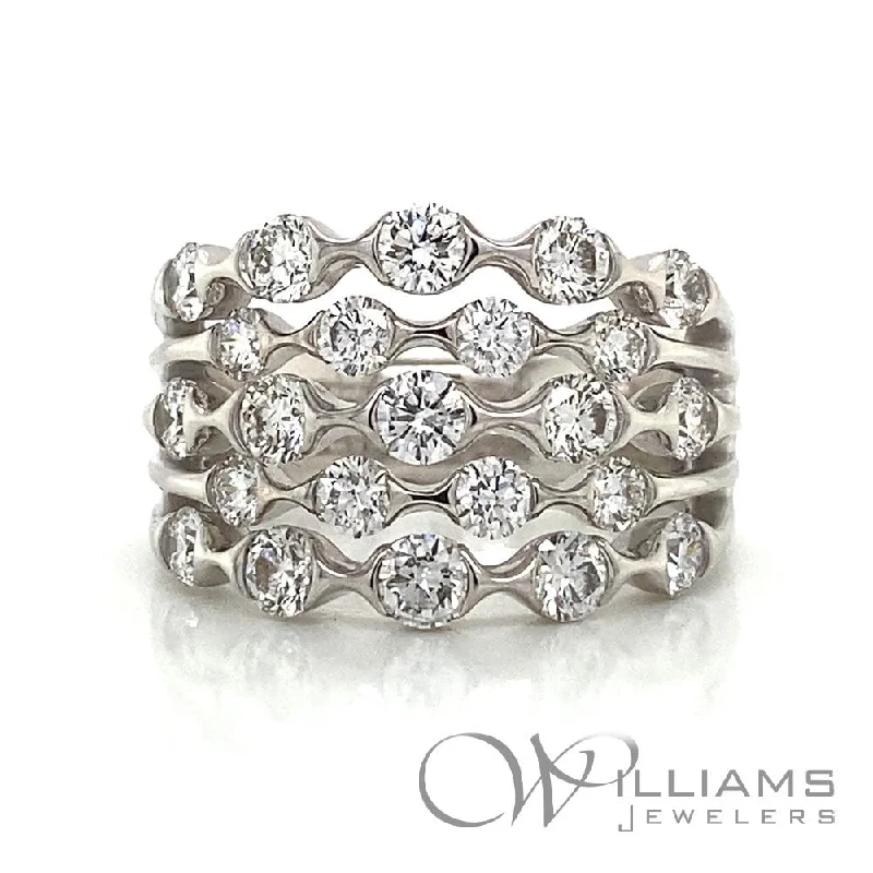 affordable three-stone engagement rings with diamonds for women-Williams Signature 18 Karat Diamond Ring