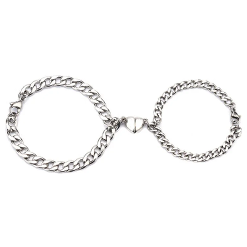 Alloy Heart-to-Heart Suction Bracelet