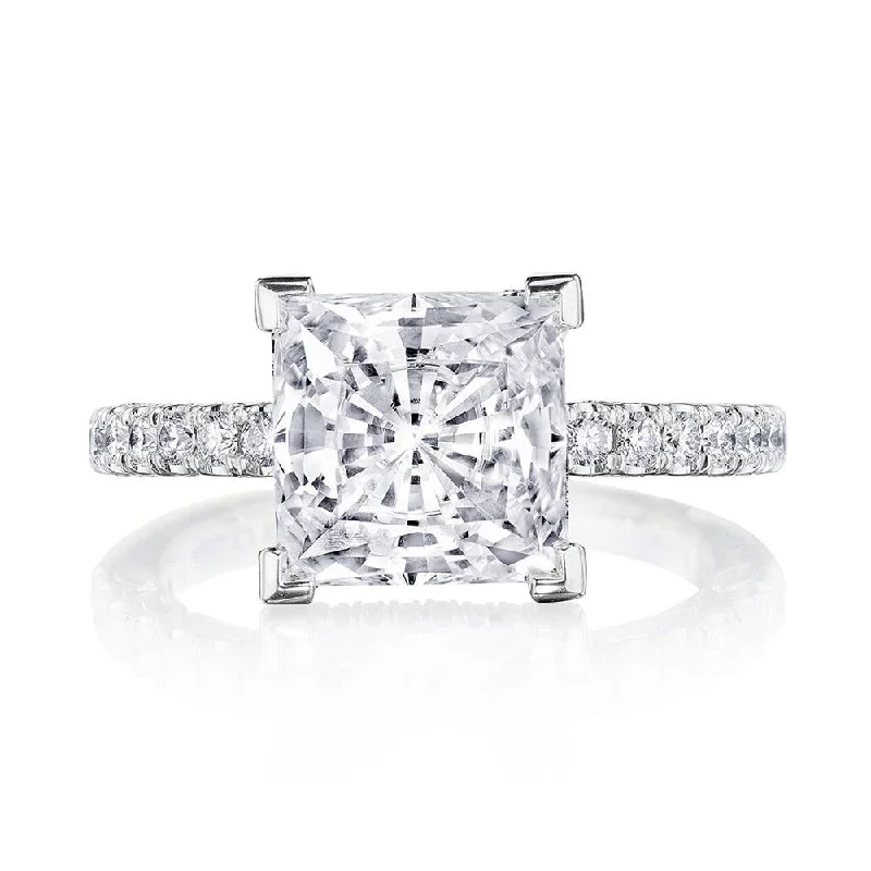 engagement rings with sapphire and diamond combinations-Princess Solitaire Engagement Ring