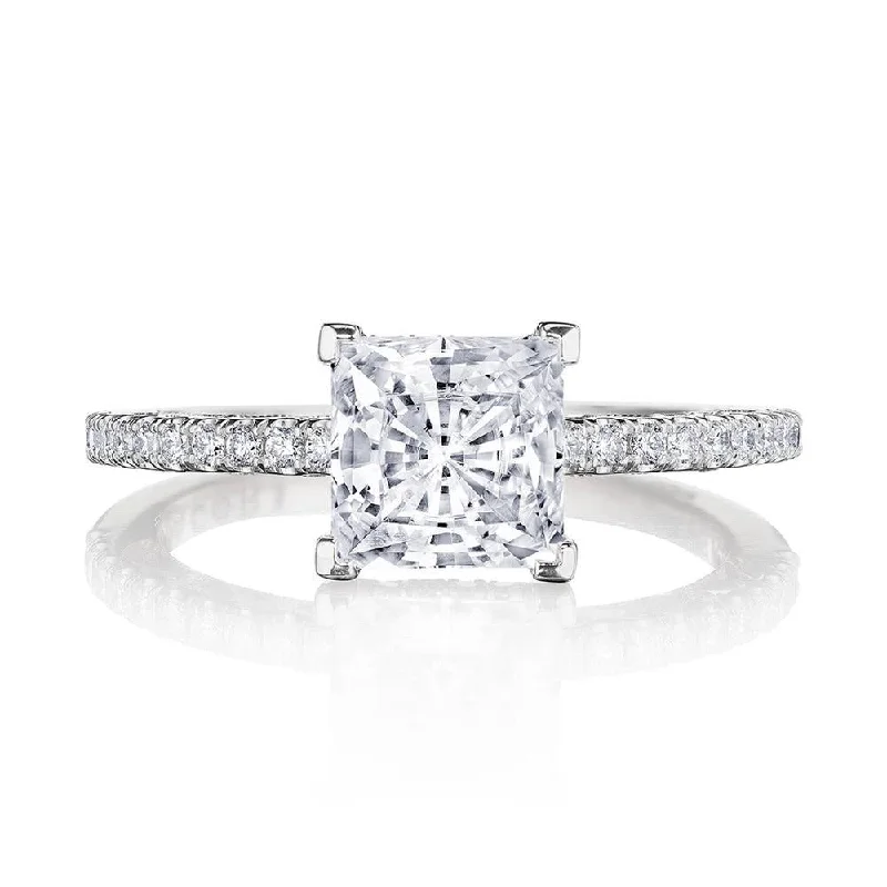 luxury engagement rings with colored diamond halos-Princess Solitaire Engagement Ring