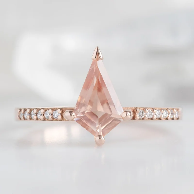 round cut engagement rings for women-The Willow Ring | 0.79ct Kite Sunstone in 14K Rose Gold