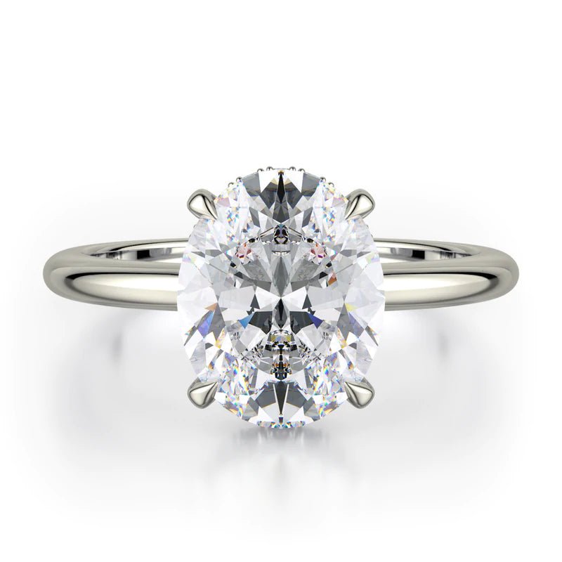 engagement rings with a delicate touch for women-0.11ctw Oval-Cut Diamond Solitaire