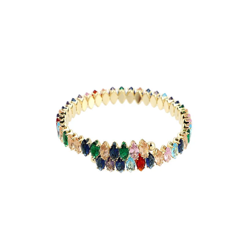 Color zirconium-Gold Bracelet