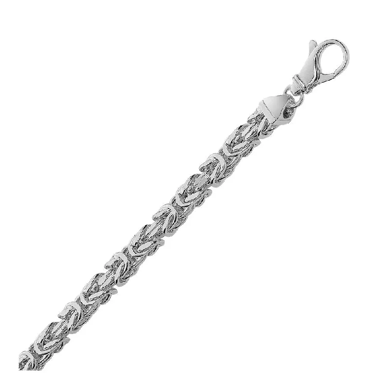 textured leather bracelets for women-Sterling Silver Men's Bracelet in Miami Cuban Chain Style