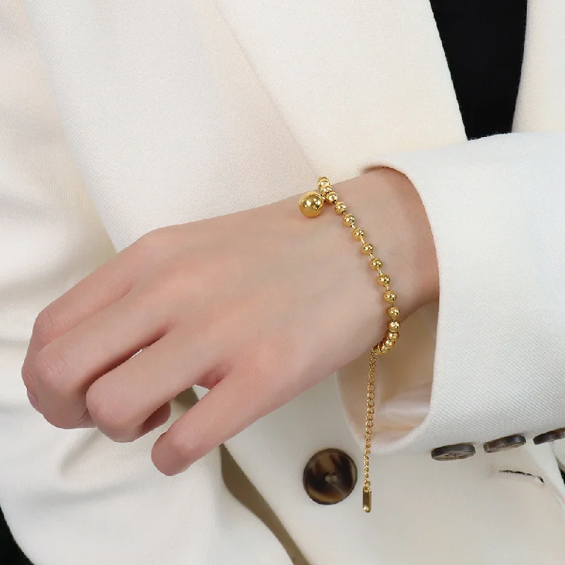 E053 Gold Steel Ball Bracelet 16 + 5cm