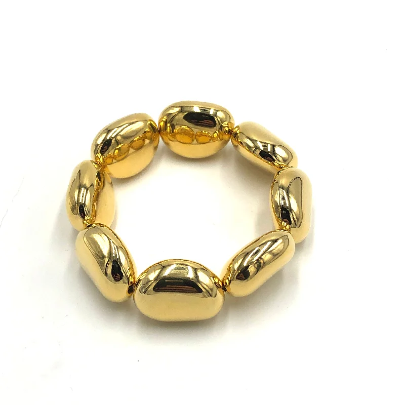 vintage diamond bracelets for women-Golden pebbles Stretch Bracelet