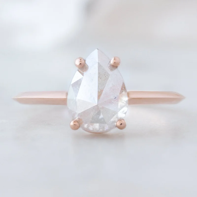 unique solitaire engagement rings for women-The Bryn Ring | 1.76ct Pear Pink Diamond in 14K Rose Gold