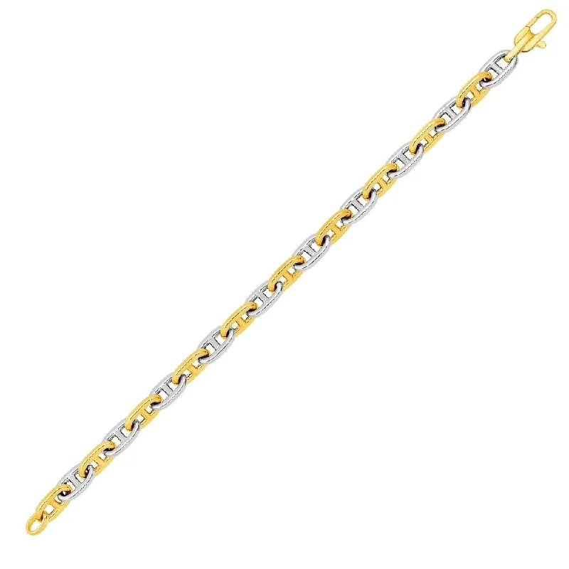 contemporary bangles for women-Mariner Link Bracelet in 14k Two-Tone Gold