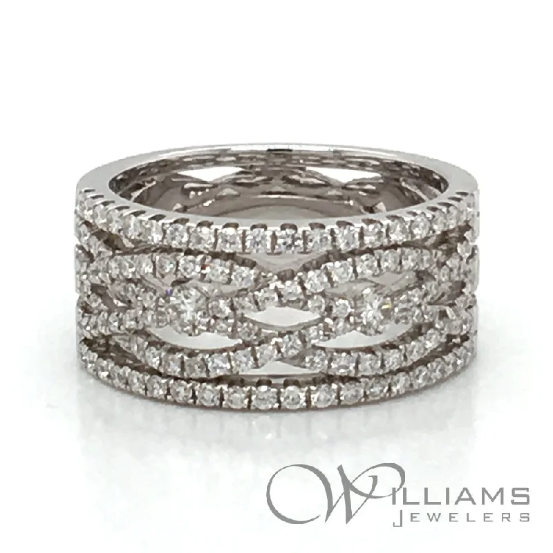 custom-designed engagement rings with side sapphires-Williams Signature 14 Karat Diamond Ring